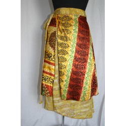 Reversible wrap silk skirts